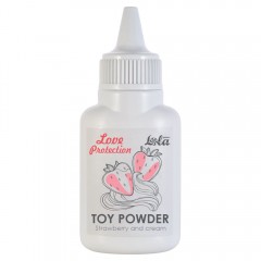 Пудра для игрушек Love Protection с ароматом клубники со сливками - 15 гр.