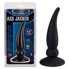 Чёрная пробка ASS JACKER для анальной стимуляции - 12 см.