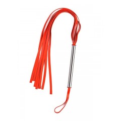 Красная плеть с металлической ручкой 