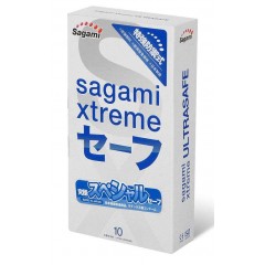 Презервативы Sagami Xtreme Ultrasafe с двойным количеством смазки - 10 шт.